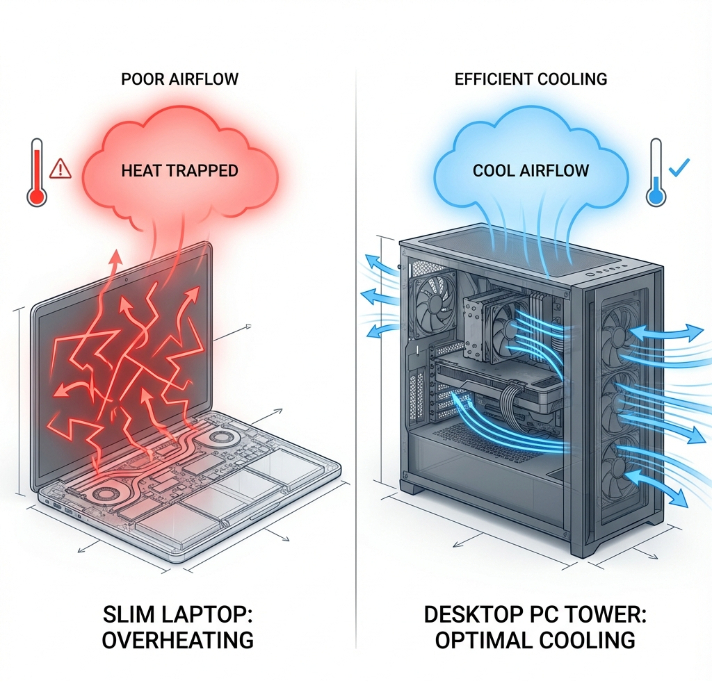 トレード ノートPC デスクトップ の冷却性能の違い