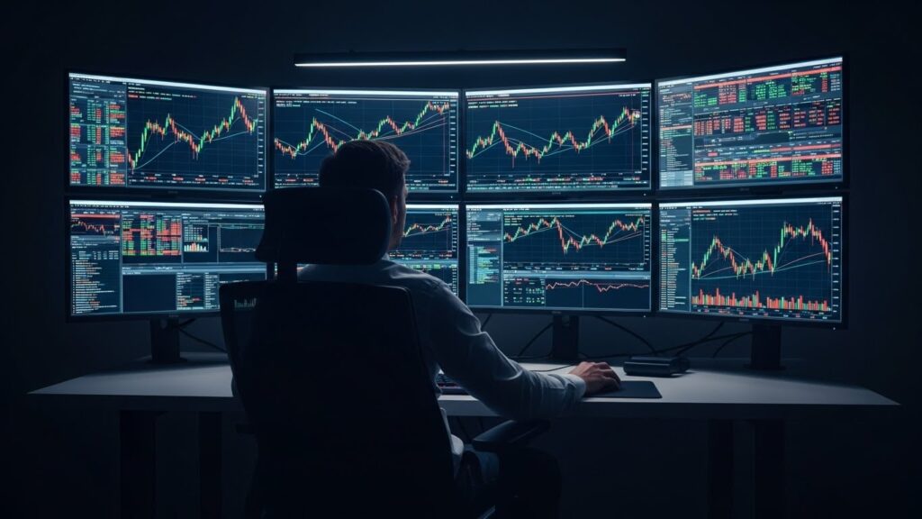 トレード PC 画面数 が多い環境で分析するトレーダー